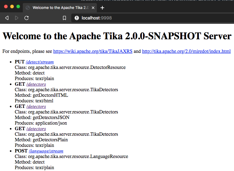 Tika server endpoints!