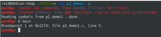 Setting a breakpoint at main