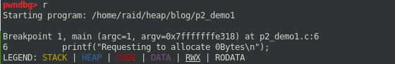 GDB paused at our breakpoint