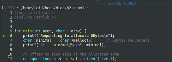 GDB Source(code) information