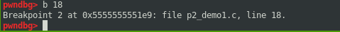 GDB Break and continue until line 18