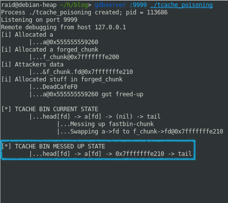 TCache bin status